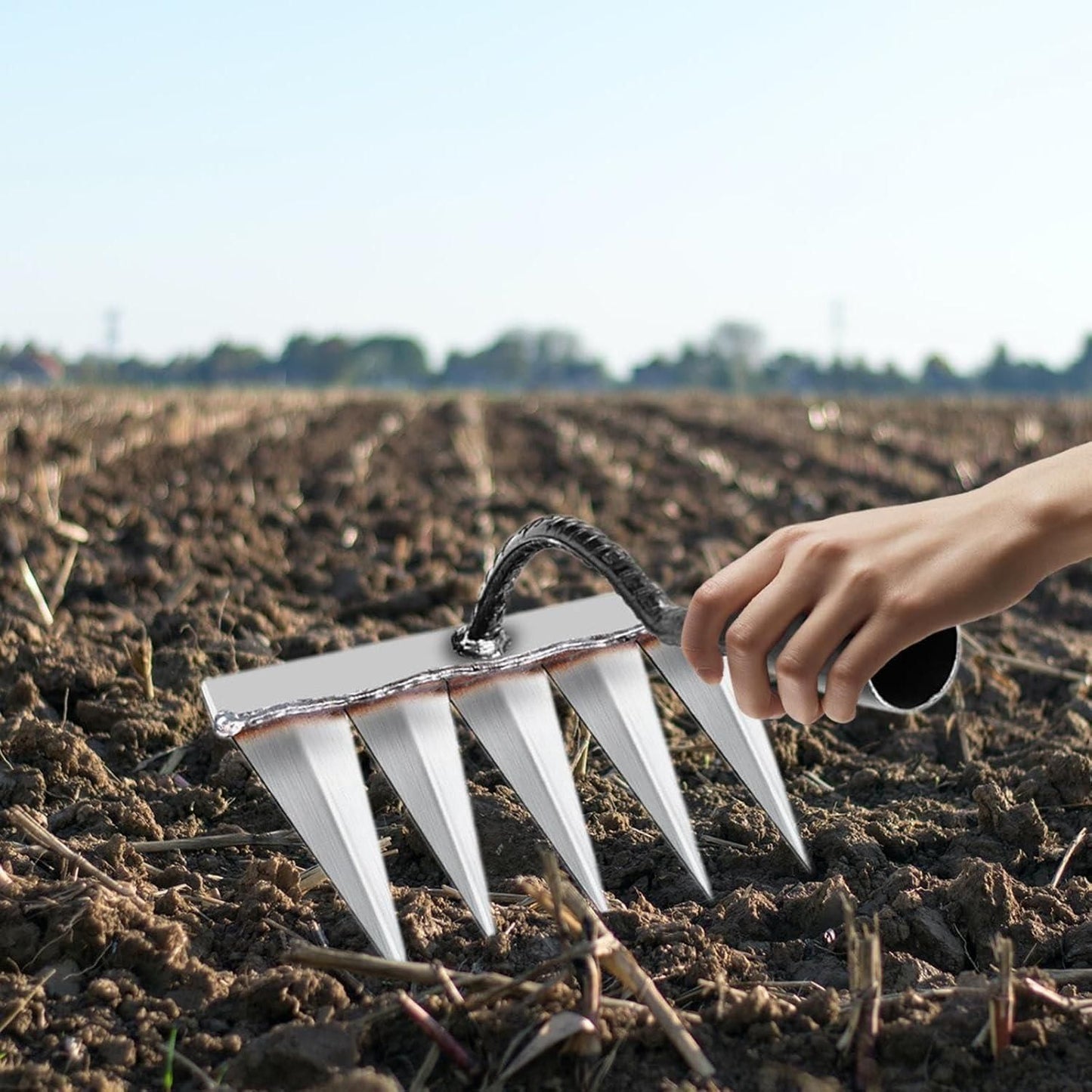 THE STYLE SUTRA® Gardening Hoe Vegetable Plowing Planting Farm for Weeding Garden 5 Tooth