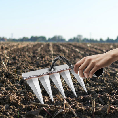 THE STYLE SUTRA® Gardening Hoe Vegetable Plowing Planting Farm for Weeding Garden 5 Tooth